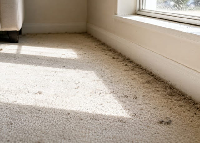 Steam cleaning removing dust and allergens from carpet for an allergy-friendly home
