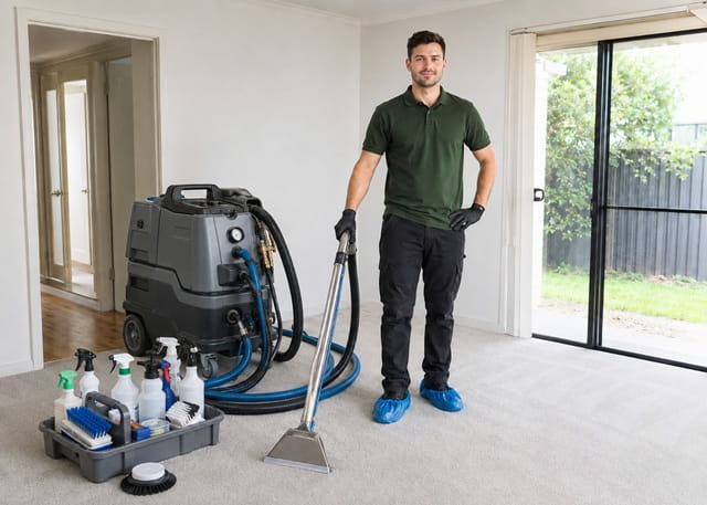 Tenant's moving boxes while the carpets get their bond clean, Perth