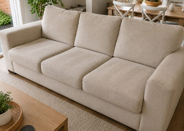 Same couch after professional upholstery cleaning in Perth – fresh and stain-free